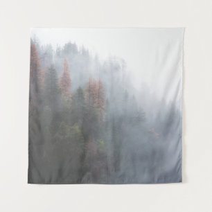 GROENBOSSEN BEDEKT MET FOG WANDKLEED
