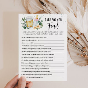 Groenbrouwende Baby Shower Feud Roze Spelkaart Kaart