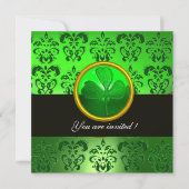 GROENDAMASK MET SHAMROCK, zwart Kaart (Voorkant)