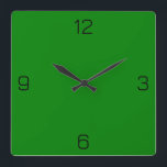 Groene 008000 Kleur - Met de optie om een naam toe Vierkante Klok<br><div class="desc">Voeg een naam, initialen of wat tekst toe, of houd de kleur alleen. Kleurcoördinaten met andere items in de winkel op basis van de naam en de HEX-code (zescijferige hex-triplet). Gebruik deze code om andere items te mixen, te matchen en aan te passen om mee te gaan, of om toe...</div>