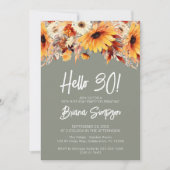 Groene 30e Verjaardag Herfst Bloemen Kaart (Voorkant)