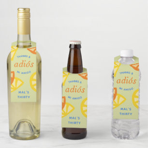 Groene 30e Verjaardag Mexicaanse Adios 20s Favor Flessenhanger