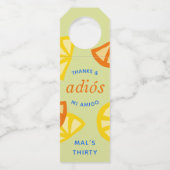 Groene 30e Verjaardag Mexicaanse Adios 20s Favor Flessenhanger (Voorkant)