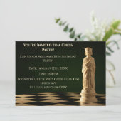 Groene 30e verjaardag partij schaakkoning kaart (Staand voorkant)