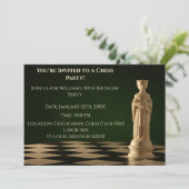 Groene 30e verjaardag partij schaakkoningin kaart (Staand voorkant)