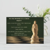 Groene 30e verjaardag partij schaakpion kaart (Staand voorkant)