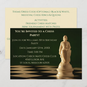 Groene 30e verjaardag partij schaakpion kaart