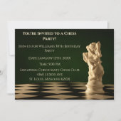 Groene 30e verjaardag partij schaakridder kaart (Voorkant)