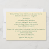 Groene 30e verjaardag partij schaaktafel kaart (Achterkant)