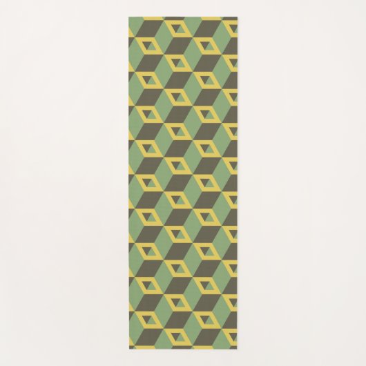 groene 3d-kwadraten yogamat (Voorkant)