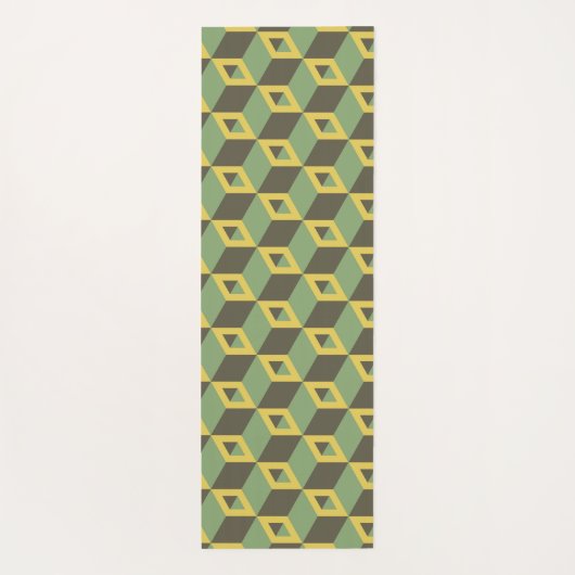 groene 3d-kwadraten yogamat (Achterkant)