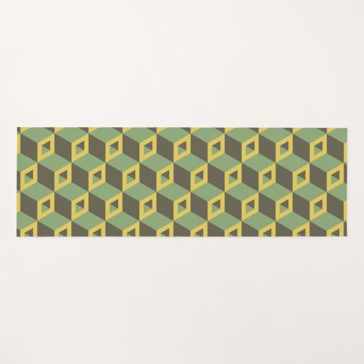 groene 3d-kwadraten yogamat (Voorkant (horizontaal))