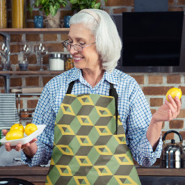 Groene 3d vierkantjes schort