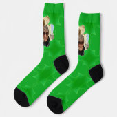 Groene 4 bladige klaver + foto sokken (Links)