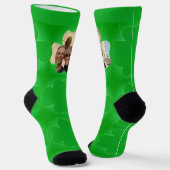 Groene 4 bladige klaver + foto sokken (Gebogen)
