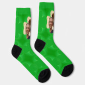 Groene 4 bladige klaver + foto sokken (Rechts)
