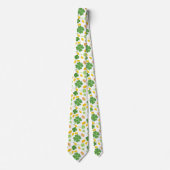 Groene 4-bladige klavers St. Patrick's Day munten Stropdas (Voorkant)