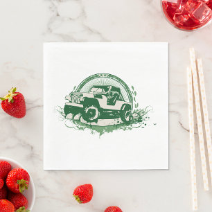 Groene 4x4-terreinwagen servet