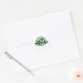 Groene 4x4-terreinwagen vierkante sticker