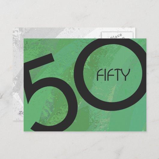Groene 50 decennium briefkaart (Voorkant / Achterkant)