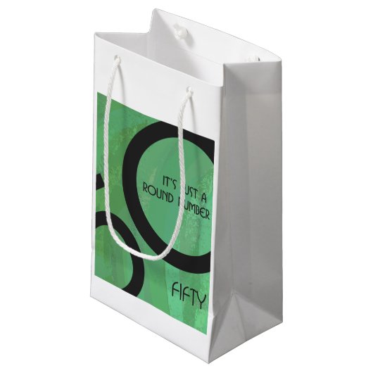 Groene 50 decennium klein cadeauzakje (Voorkant Gekanteld)