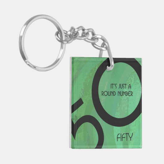Groene 50 decennium sleutelhanger (Voorkant Links)