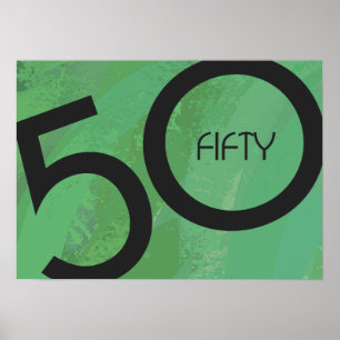 Groene 50 Decennium Verjaardag Poster