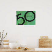 Groene 50 Decennium Verjaardag Poster (Keuken)