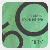 Groene 50 decennium vierkante sticker (Voorkant)