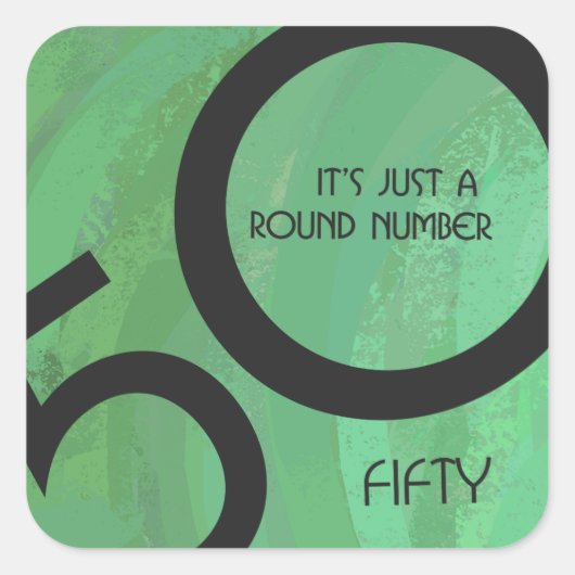 Groene 50 decennium vierkante sticker (Voorkant)