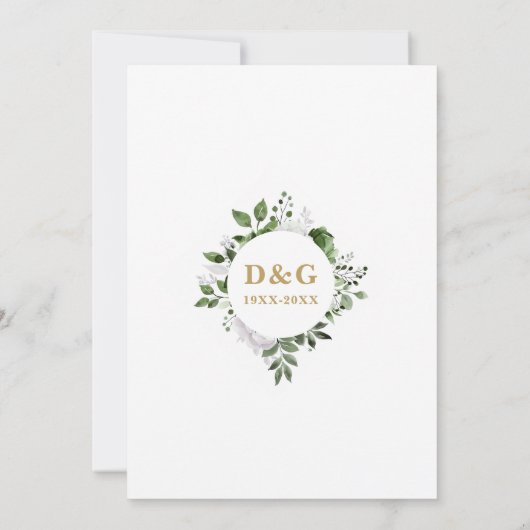 Groene 50ste huwelijksjubileum Save The Date (Achterkant)