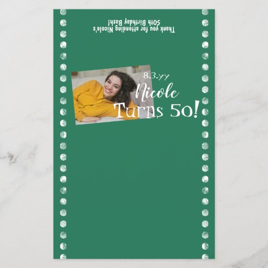 Groene 50ste Verjaardag Chocolade Snoep Wrapper Flyer (Voorkant)