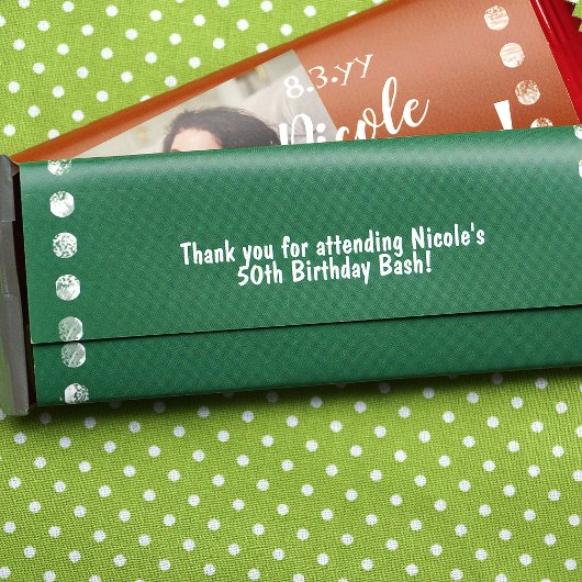 Groene 50ste Verjaardag Chocolade Snoep Wrapper Flyer