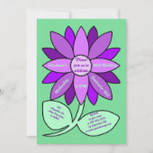 Groene 50ste verjaardag Eenvoudige Paarse Zonneblo Kaart (Voorkant)
