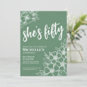 Groene 50ste verjaardagsfeestje kaart (Staand voorkant)