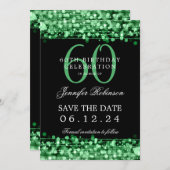 Groene 60e verjaardag Bewaar de datum met details Kaart (Voorkant / Achterkant)