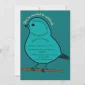 Groene 60e verjaardag Schattigee vogel Dinner Part Kaart (Voorkant)