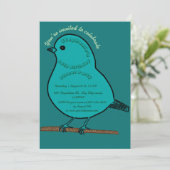 Groene 60e verjaardag Schattigee vogel Dinner Part Kaart (Staand voorkant)