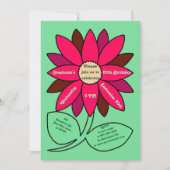 Groene 60ste verjaardag Eenvoudige Rode Zonnebloem Kaart (Voorkant)