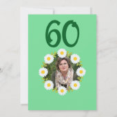 Groene 60ste verjaardag Eenvoudige Rode Zonnebloem Kaart (Achterkant)