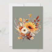 Groene 70e Verjaardag Herfst Bloemen Kaart (Achterkant)