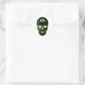groene 8 bal schedel ronde sticker (Tas)