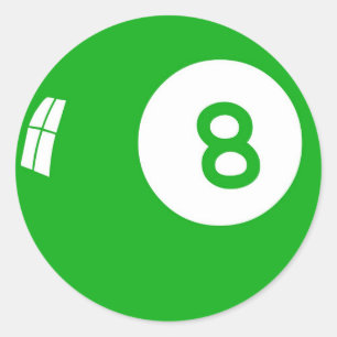 Groene 8 Ball! Ronde Sticker
