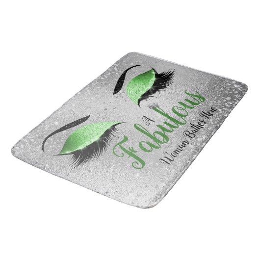 Groene A Fabulous Women's living Hier Glitter Eyes Badmat (Gekanteld)