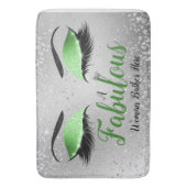 Groene A Fabulous Women's living Hier Glitter Eyes Badmat (Voorkant Verticaal)