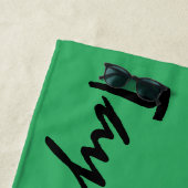 Groene Aangepaste Aangepaste Beach-handdoek Strandlaken (In situ)