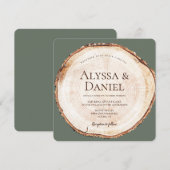 Groene aangepaste bijtende bruiloft met korrel kaart (Voorkant / Achterkant)