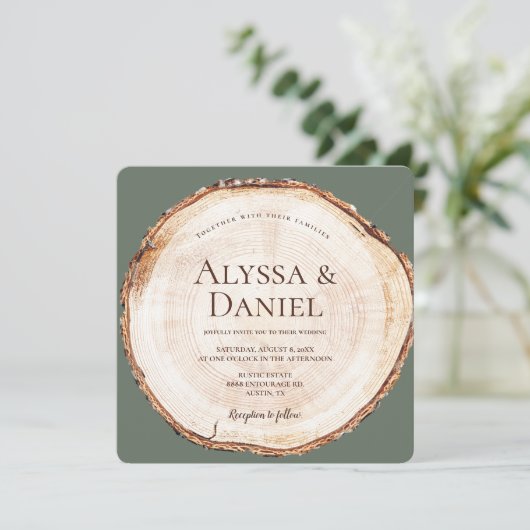 Groene aangepaste bijtende bruiloft met korrel kaart (Staand voorkant)