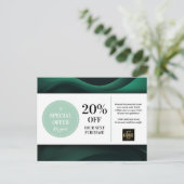 Groene aangepaste coupon korting Briefkaart (Staand voorkant)