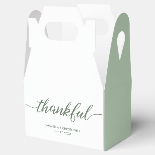 Groene Aangepaste Eenvoudige en elegante dankbare Bedankdoosjes (Geopend)